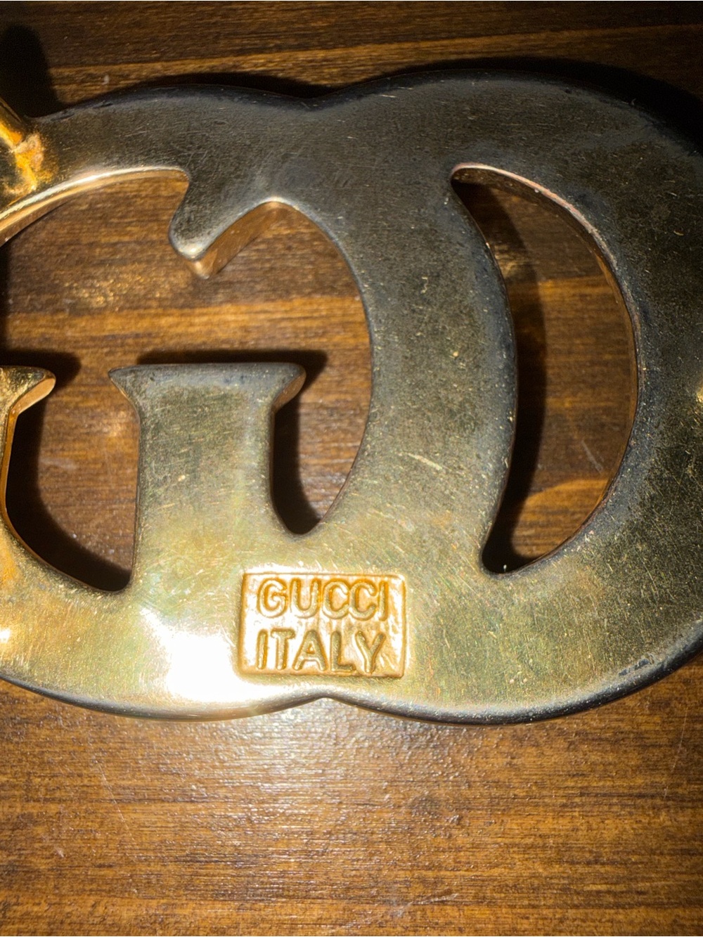 Gucci Vintage Gold Plated Double G Logo Belt Buckle. - Picture 6 of 13
